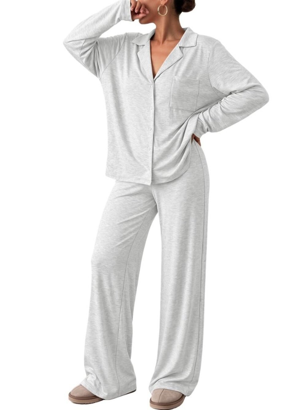 Women Pajamas Set Sleepwear Fall 2 Piece Soft Lounge Pjs